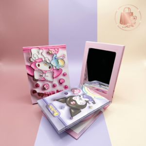 Cermin Kaca Buku 12 × 15 cm Kuromi & Melody