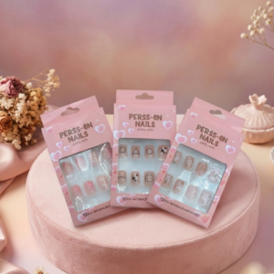 Press On Nails Pink Motif | Kuku Palsu Nail Art