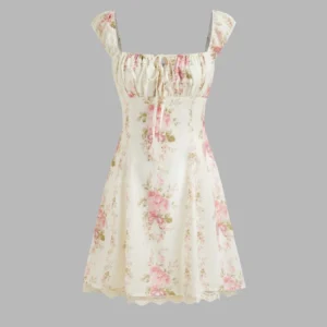 New Floral Suspender Summer Mini Dress